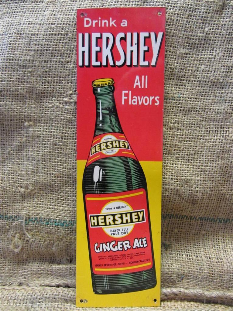 Vintage Hershey\'s Beverage Drink Sign > Antique Old Soda Chocolate Cola 9159