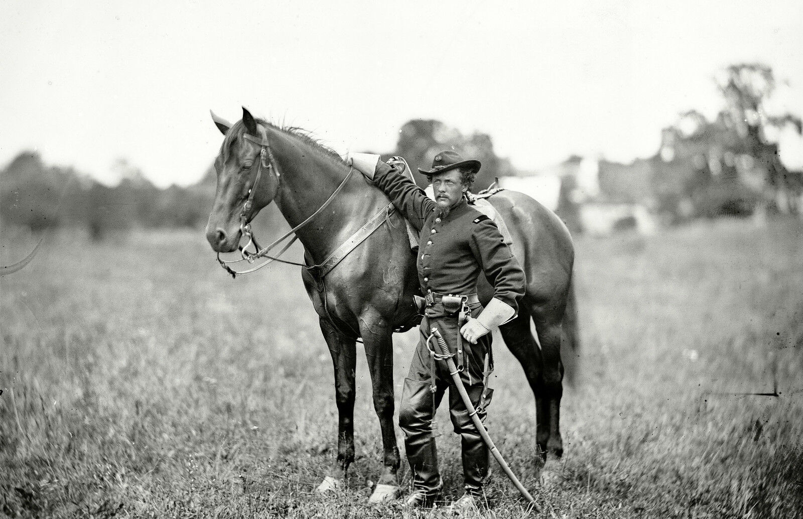1863 Capt. Henry Page, CIVIL WAR, Soldier & Horse, sword, Historic Photo, 17\