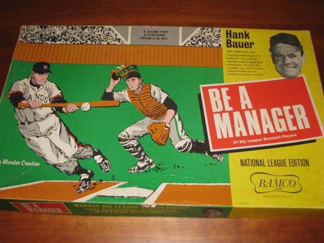 BE A MANAGER BASEBALL BOARD GAME: NATIONAL LEAGUE VERSION