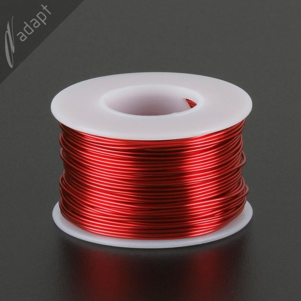Magnet Wire, Enameled Copper, Red, 19 AWG (gauge), 155C, 1/2 lb, 125ft