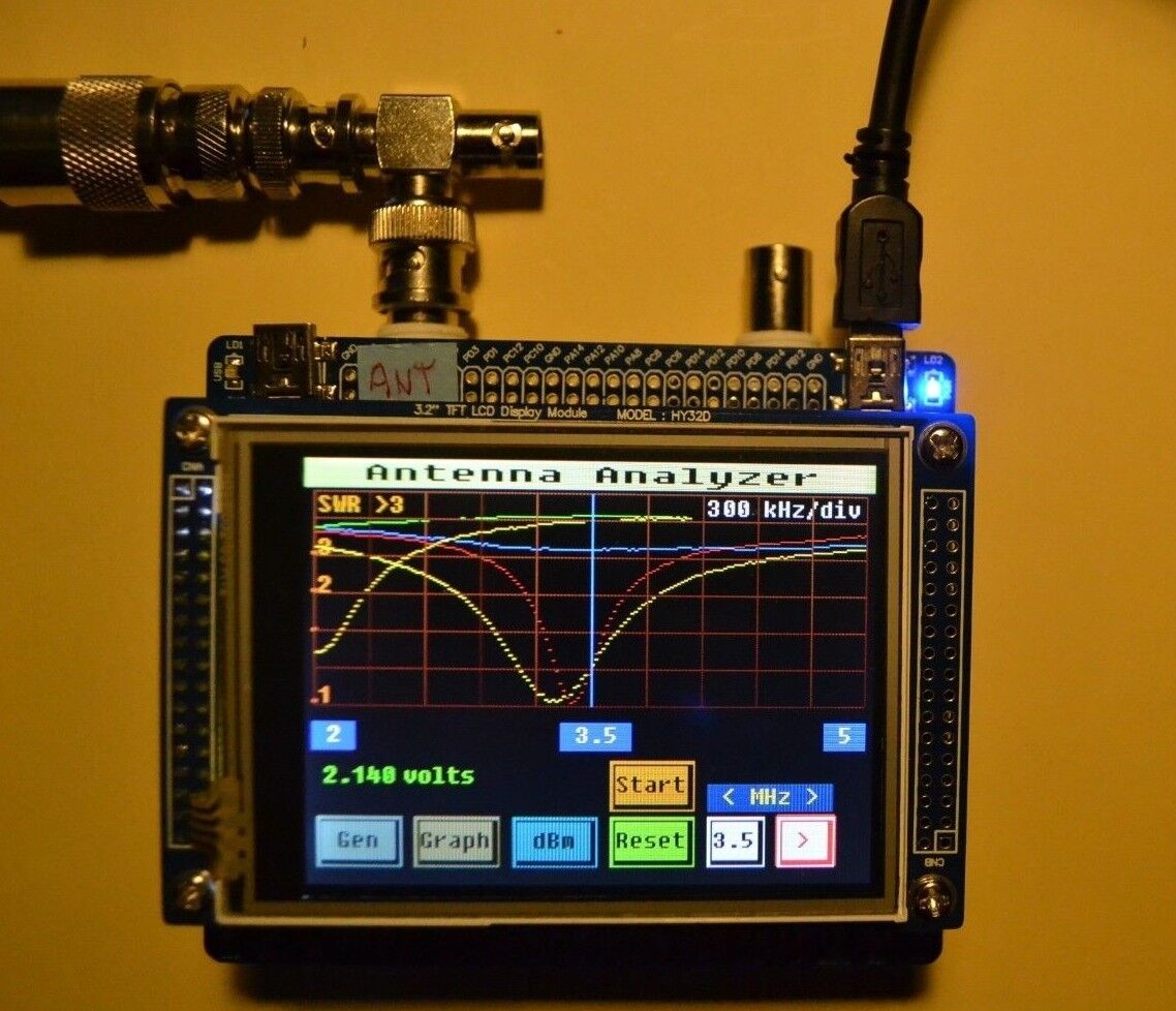 HF Antenna Analyzer with touch screen controller
