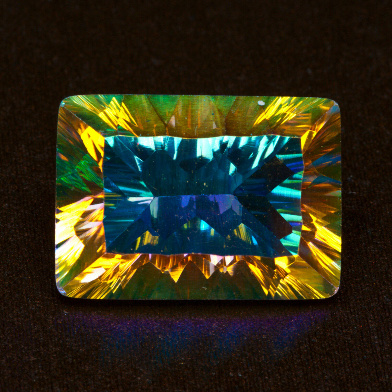 Pair (2) Opal MYSTIC QUARTZ 16x12mm RECTANGLE Faceted GEMSTONES ~ 22.5 carats