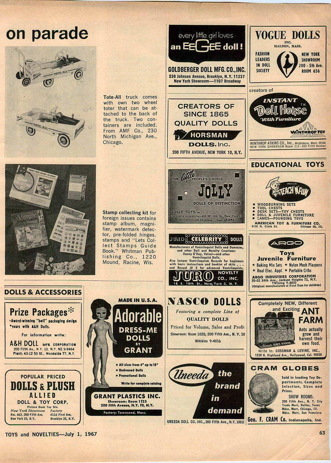 1967 ADVERT Tote All Pedal Car Truck AMF CO Murray Ohio Jolly Roger Boat Cruiser