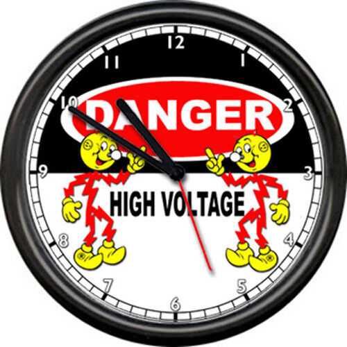 Reddy Kilowatt Electrician Utility Danger High Voltage Wire Sign Wall Clock
