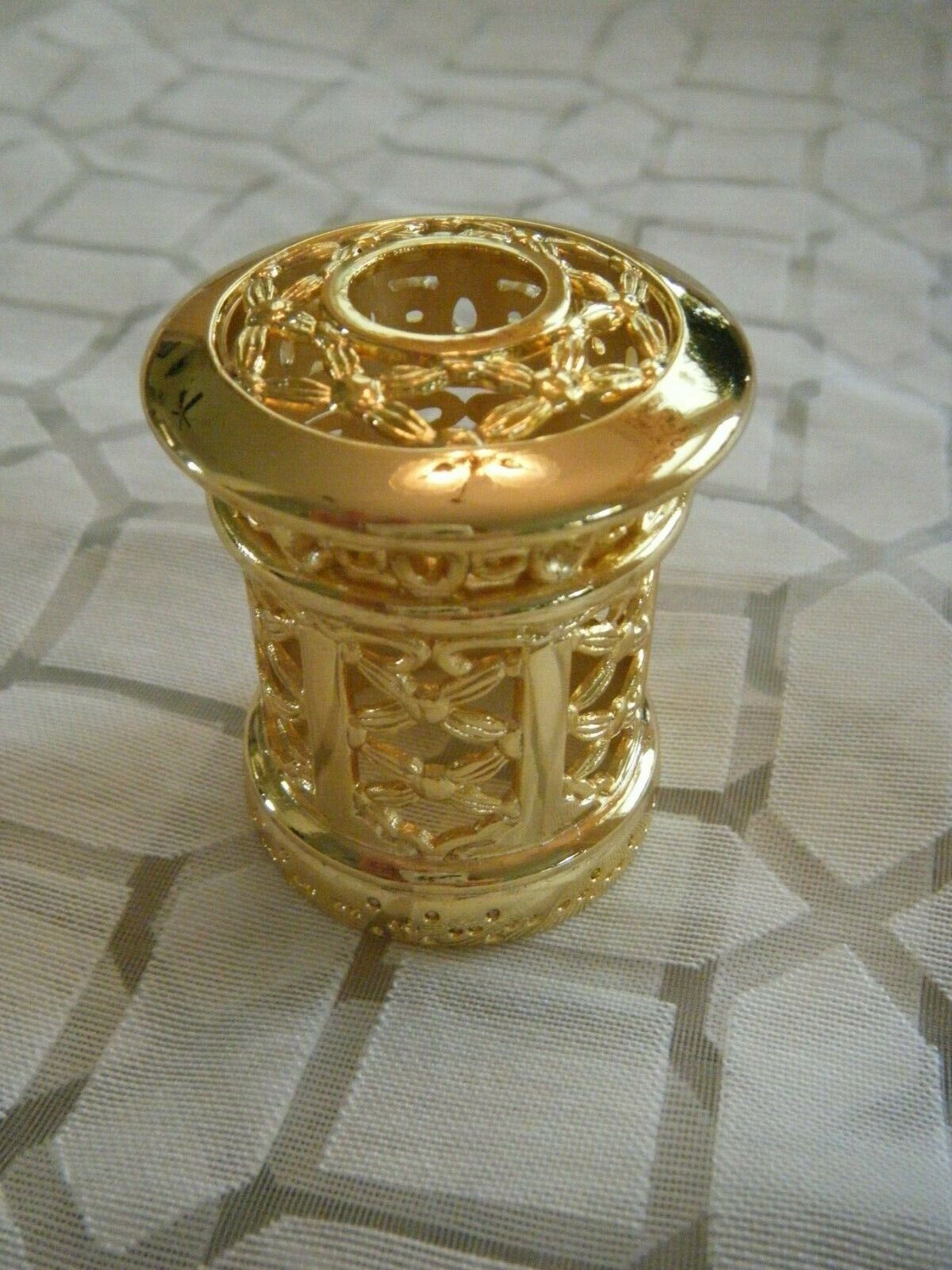 CATALYTIC FRAGRANCE OIL LAMP CROWN-GOLD FILGREE -FITS LAMPE BERGER & OTHER