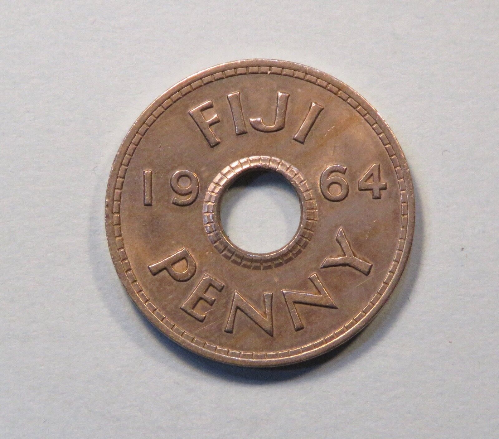 Fiji  Penny 1964 Copper Nickel World Coin  KM21 Queen Elizabeth II one cent