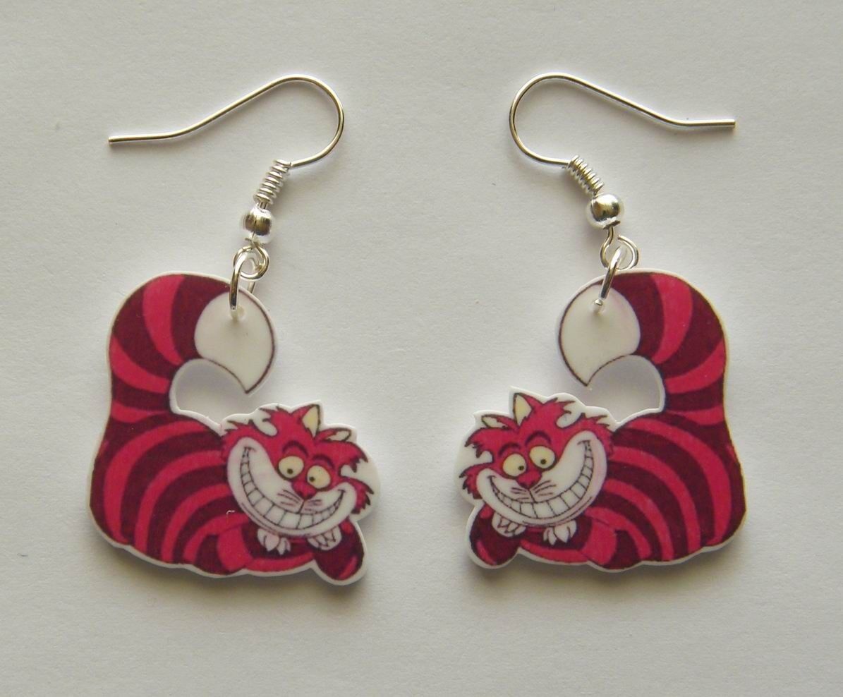 New From  Alice in Wonderland  Movie,  Book, The Cheshire Cat  earrings