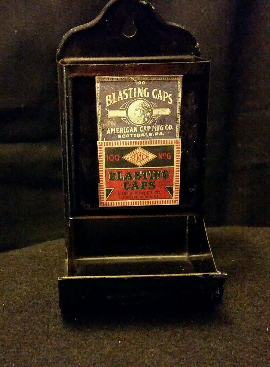 Vintage Style Blasting Caps Tin Matchbox Holder....Artist Handcrafted