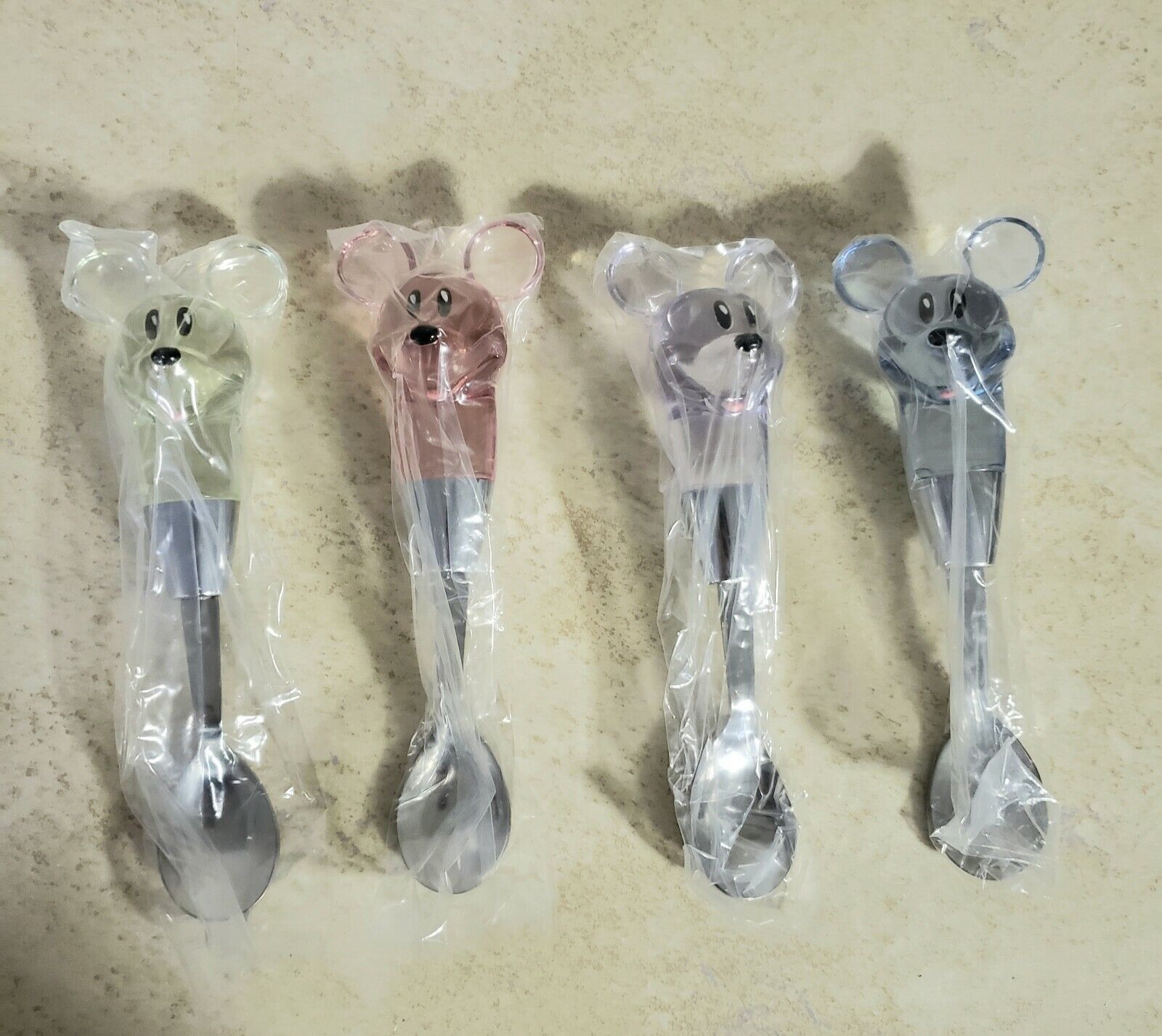 Disney Store Mickey Mouse Dessert Spoons Set of 4 NEW - Rare Find