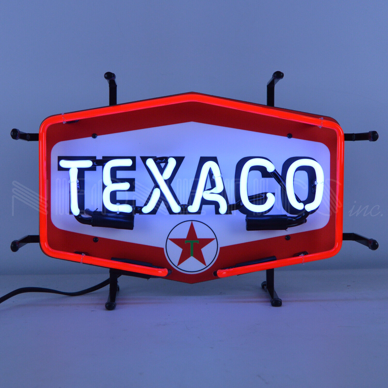 Texaco Star Neon Sign Gas and Oil Dads Garage Wall lamp light Hexagon pump globe