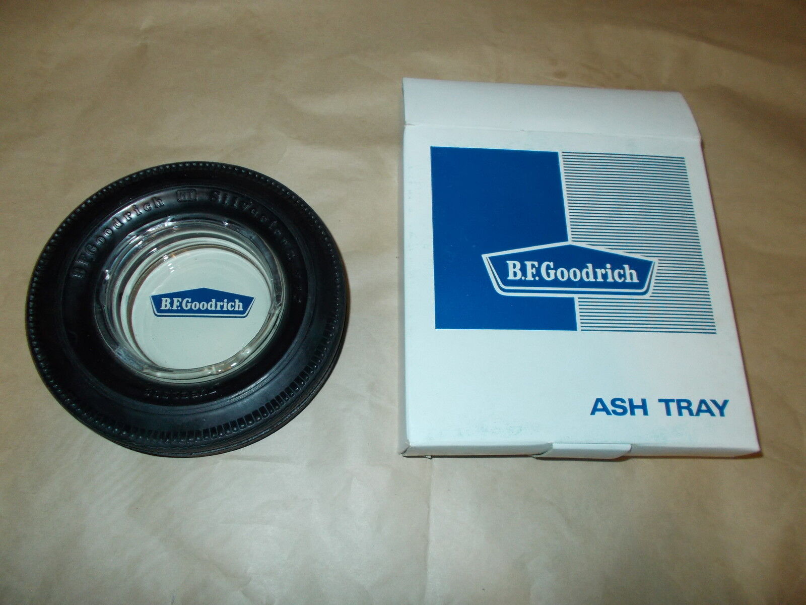 Vintage B. F. Goodrich Silvertown Tubeless Tire Ashtray Collectible Mint in Box