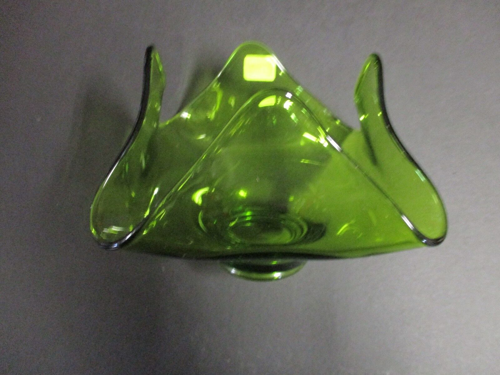 Vintage Viking Glass Decorative Art Piece Green