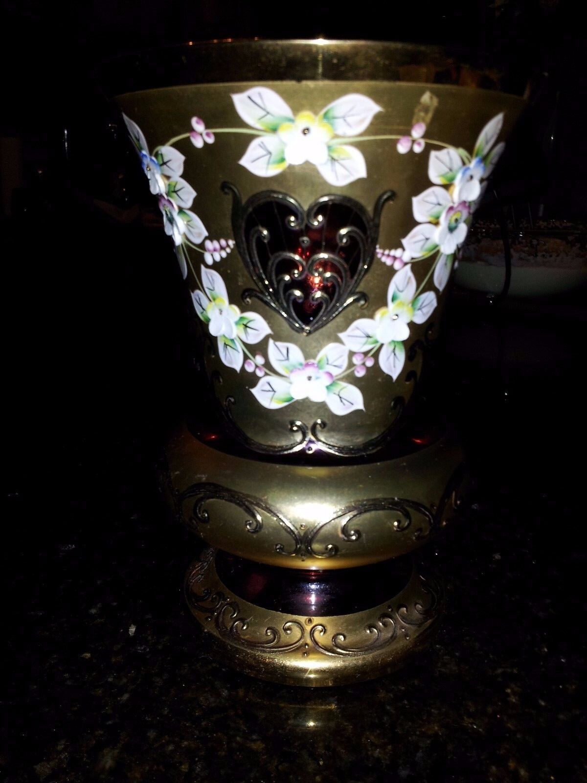 BOHEMIAN GLASS LARGE VASE.. GORGEOUS... MUST SEE....RARE