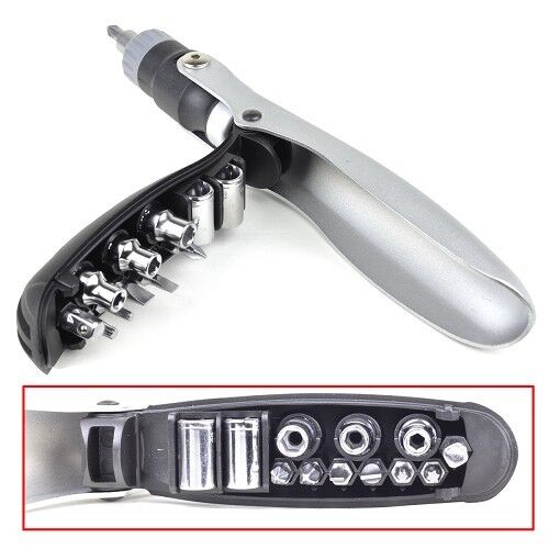3-in-1 Multi-Tool Ratcheting Screwdriver, Hammer & Socket Wrench Combo Tool