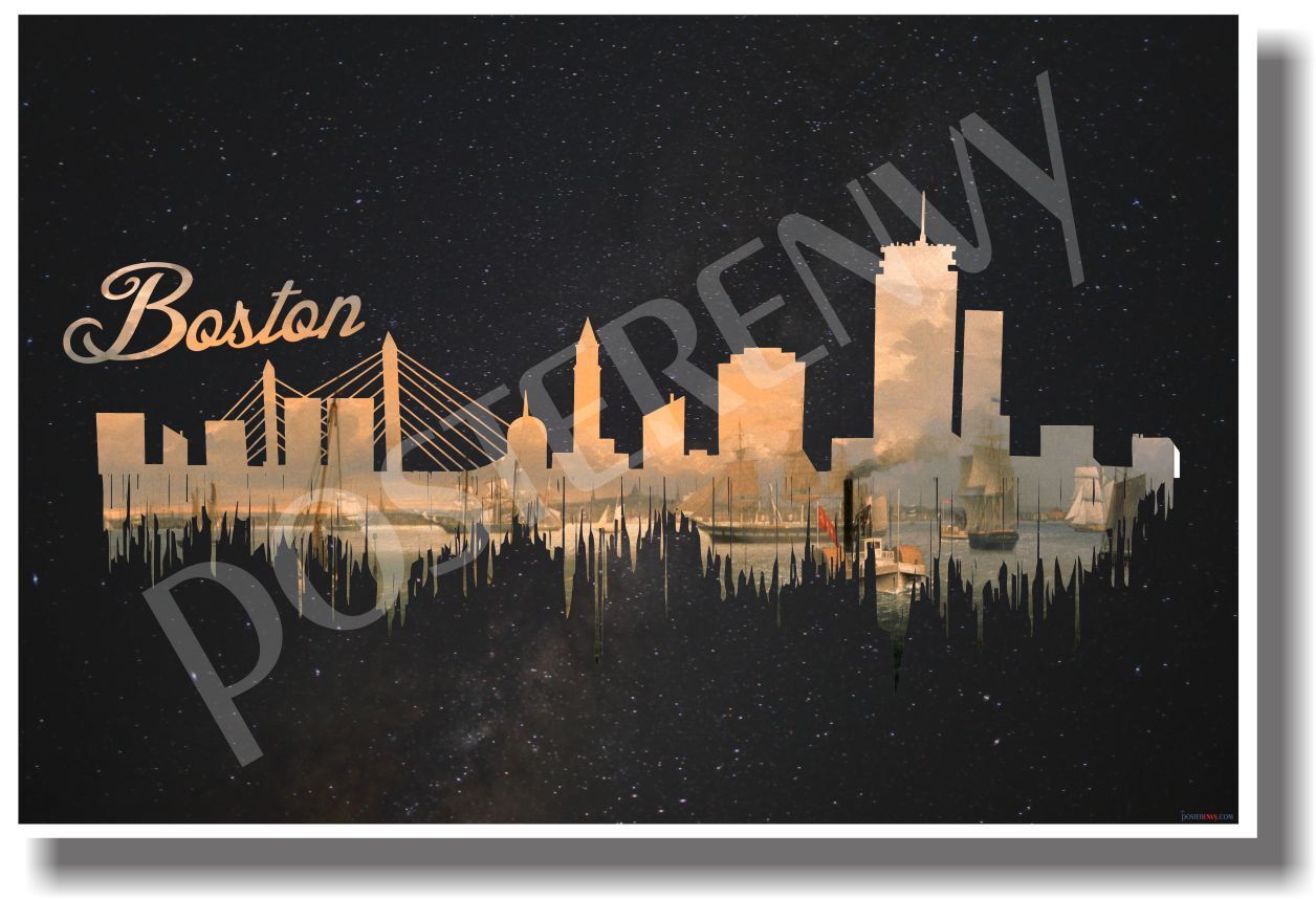 Boston - Dark - NEW U.S City Travel POSTER (tr514)