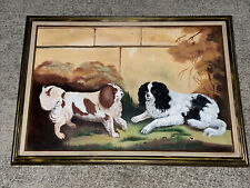 ONE OF A KIND oil painting Cavalier King Charles Spaniel Blenheim Tri Art ❤️sj7m picture