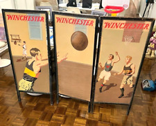 Spectacular 1923 Winchester Basketball 3-Panel (of 5) Advertising Signs Display picture