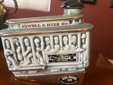 Ezra Brooks Whiskey Decanter Powell And Hyde Sts. Trolly Train Ceramic Bottle picture