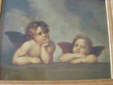 HUGE CHURCH WALL ART Michelangelo Cherubs Framed Picture 47X57  & Two 16.5x14.5 picture