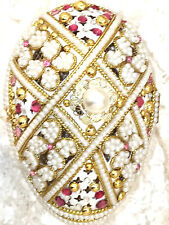 Pink REAL egg Faberge Egg Easter egg Music trinket 24k GOLD SWAROVSKI HM Fabergé picture