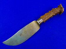Antique 19 Century Imperial Russian Russia Zlatoust Engraved Stag Large Knife picture