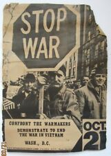 Rare Stop The War Poster Vietnam War Protest March Washington DC October 21 1967 picture