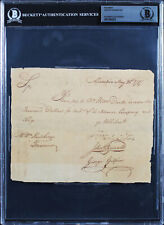 George Washington Signed 6x7.5 1787  Potomac Company Pay Order BAS Slabbed picture