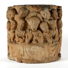Romanesque medieval stone capital decorated with Last Supper scene – 11-12th C picture