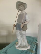 Lladro Nino Pescador Fisher Boy Going Fishing w/Fishing Rod Figurine 4809 w/box, picture