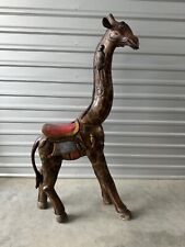 Wooden Carousel Giraffe With Original Pole 70” Tall Will Ship picture