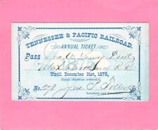 1875 TENNESSEE PACIFIC MORMON YOUNG UTAH NORTHERN AGT LOW # 272 RAILROAD PASS   picture