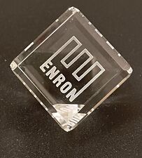 **RARE** ENRON Crystal Paperweight Cube, NEW IN BOX picture