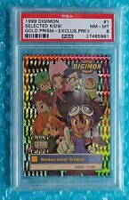 Digimon SELECTED KIDS 1 Gold Prism Holo Exclusive Preview Numbered 002/100 PSA-8 picture