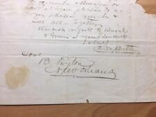 1845 Pierce Butler SIGNED Letter, Cherokee Agency, SC Governor Palmetto Regt KIA picture