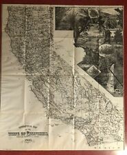 Antique Map of California Very Early Winemaking 1893 HS Crocker Geographical Map picture