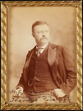 Beautiful President Theodore Teddy Roosevelt Signed 1800's Photo Beckett COA picture