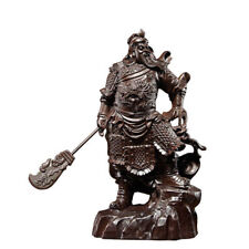 folk Wood China Feng shui Guan Gong Yu Warrior God Guanyu Dragon Statue Carved picture