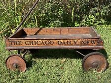 Vintage Antique Chicago Daily News Wagon Delivery Boy Wow  LQQK picture