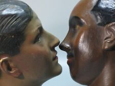 2x vintage 1930's Wax Head of male mannequin figure. Only selling as a couple. picture