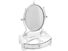 Sterling Silver Dressing Table Mirror and Jewellery Box - Antique Edwardian picture