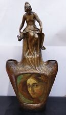 Art Nouveau Friedrich Goldscheider Terracotta Nude Maiden Double Vase w/ Mosaic picture