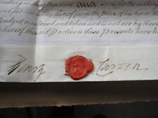 1770 Workington Cumberland vellum Indenture signed & wax seal of Henry Curwen picture