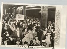 Hoboken NJ Workers Wait in Station Departure to WEST COAST USA 1942 Press Photo picture