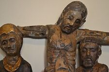 Large medieval 12th century Romanesque wooden Descent from the Cross picture