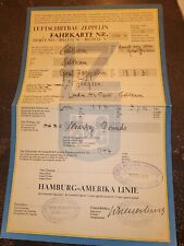 1931 LZ 127 Graf Zeppelin England Flight Passenger Ticket  Hamburg America Line picture