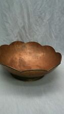 Rare vintage Hector Aguilar scallop edge copper brass bowl 11 6/8 inches wide picture
