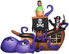 HALLOWEEN 9.5 FT GEMMY PIRATE SHIP SKULL OCTOPUS  Inflatable airblown PROP   picture