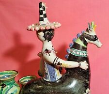 DAMAGED bjorn wiinblad carnival costume horse mcm vtg mask danish pottery statue picture