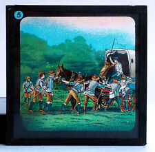 Magic Lantern Slides x6  BOY SCOUTS - 1909 Hand Coloured Baden-Powell - RARE picture