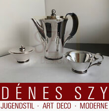 Georg Jensen Sterling pyramid large coffeepot 600 B with creamer and sugar box picture